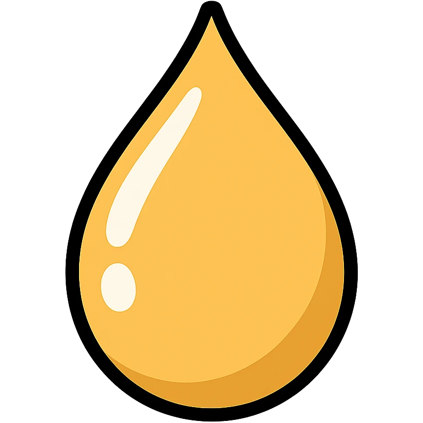 vanilla drop, glossy and smooth, white background emoji