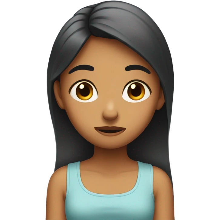 embarrassed girl trying to look apologetic emoji