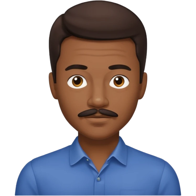 Ricky Bell with dark brown hair and thin mustache emoji