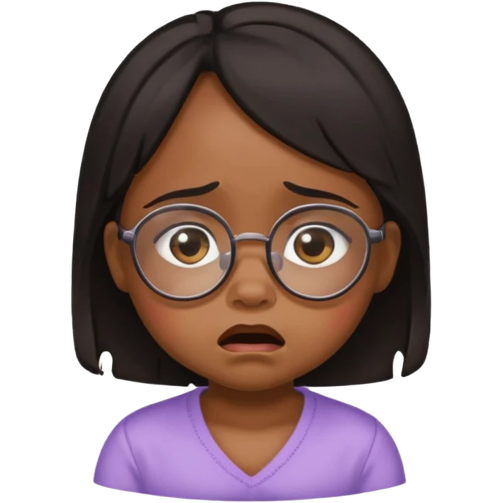 bllack baby girl crying with glasses emoji
