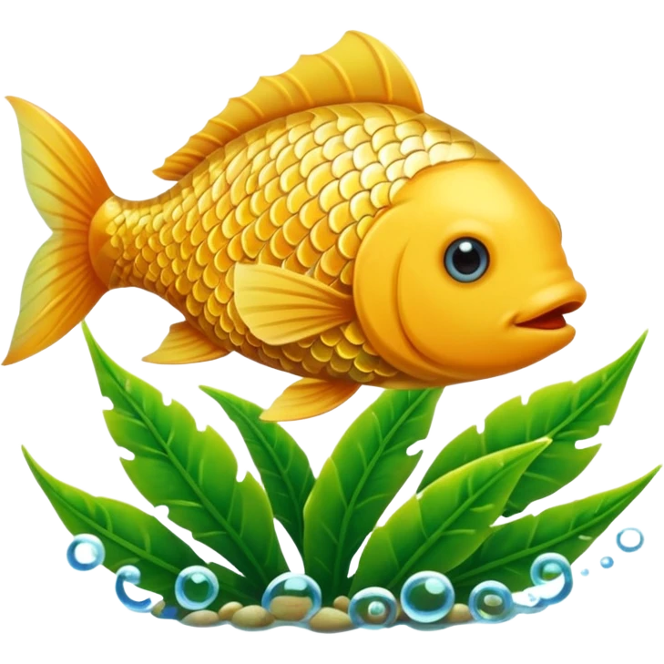 A fish eating a plant emoji