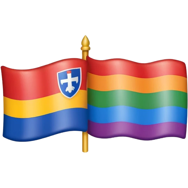 A slovak flag combined with a gay flag emoji