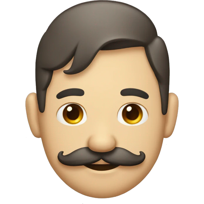 Señor con bigote levantando la mano de frente  emoji