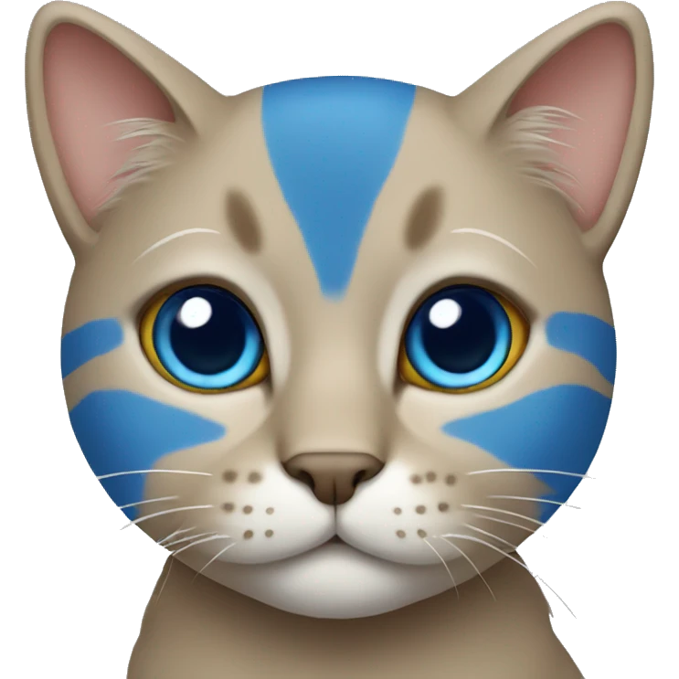 Cat wearing blue emoji
