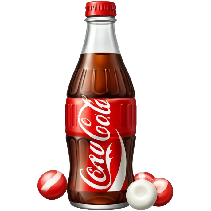 make me a coca bottle with white candy emoji