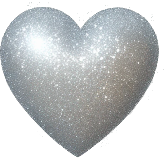 Glittery heart simple silver emoji