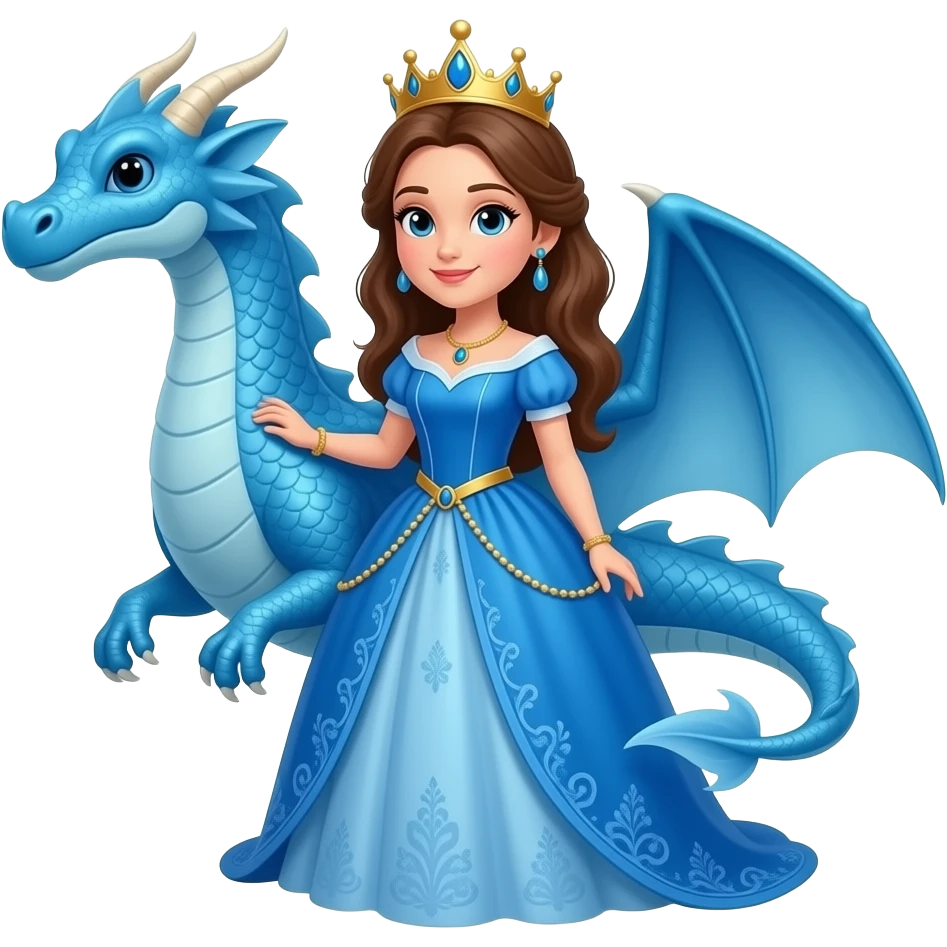 Blue dragon being held by a  queen emoji