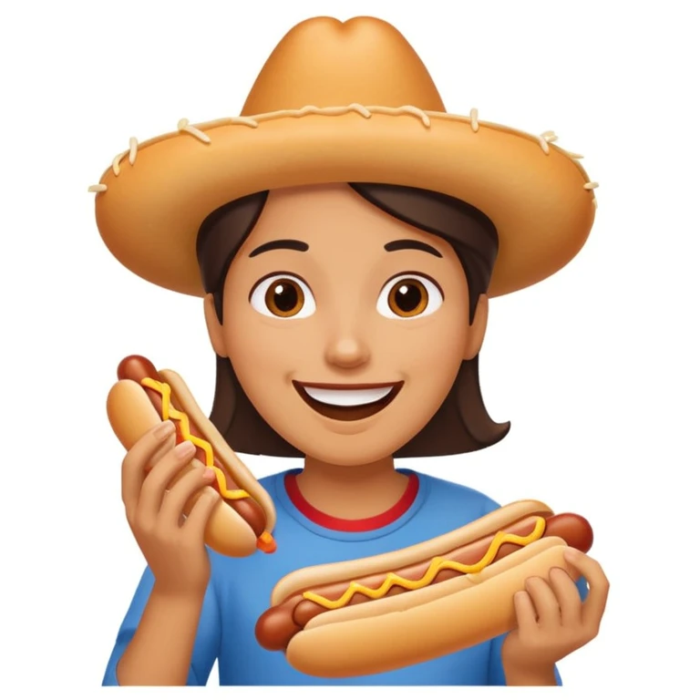 Mexican eating hot dog emoji