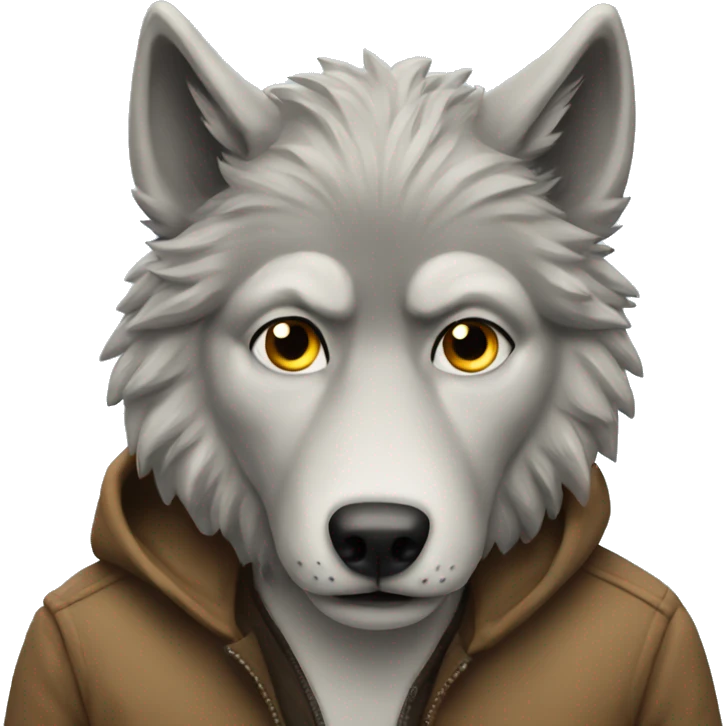 Left man right wolf emoji