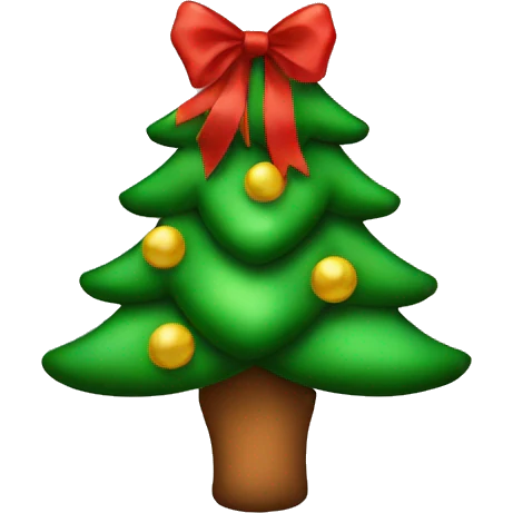 Christmas tree with a bow emoji