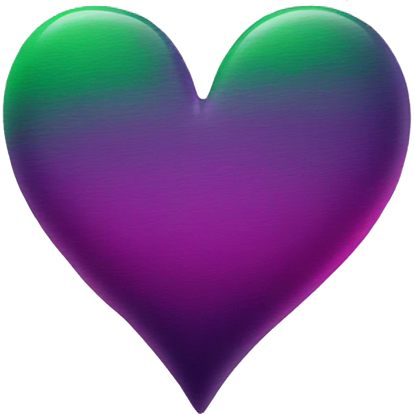 Green purple magenta ombré heart  emoji