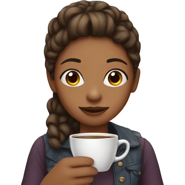 Girl drinking coffee  emoji