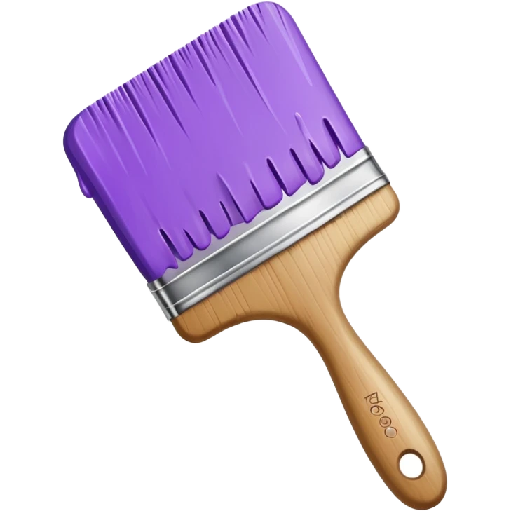 Paint brush with purple paint emoji