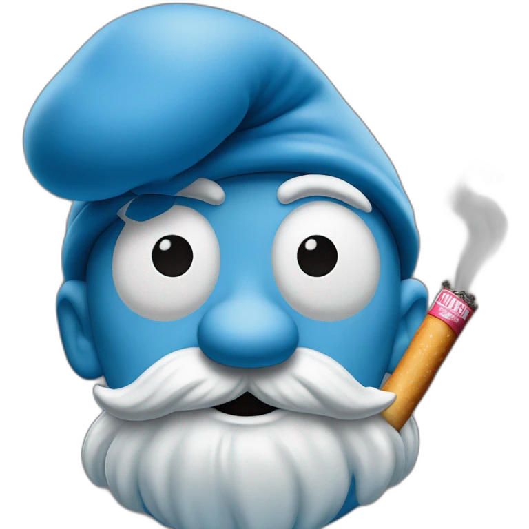 unhealthy looking papa smurf with ciggy emoji