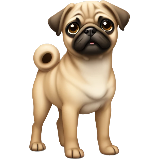 Fawn pug puppy standing emoji