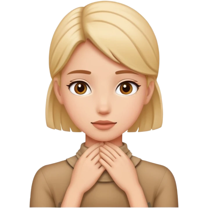 girl with hands around neck emoji