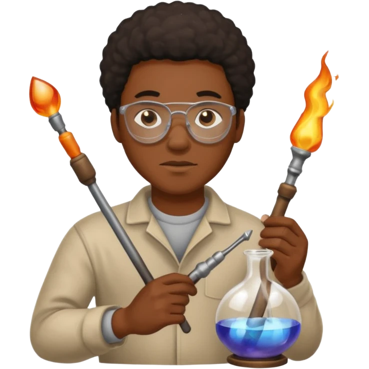 Glass Blower black man emoji