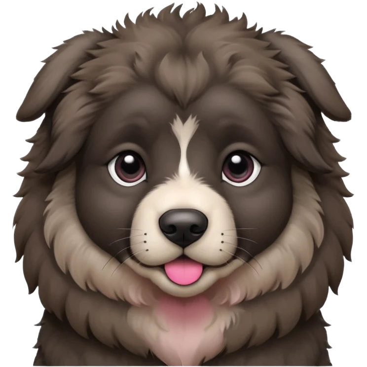 A dark-colored Caucasian Shepherd puppy with cropped ears emoji