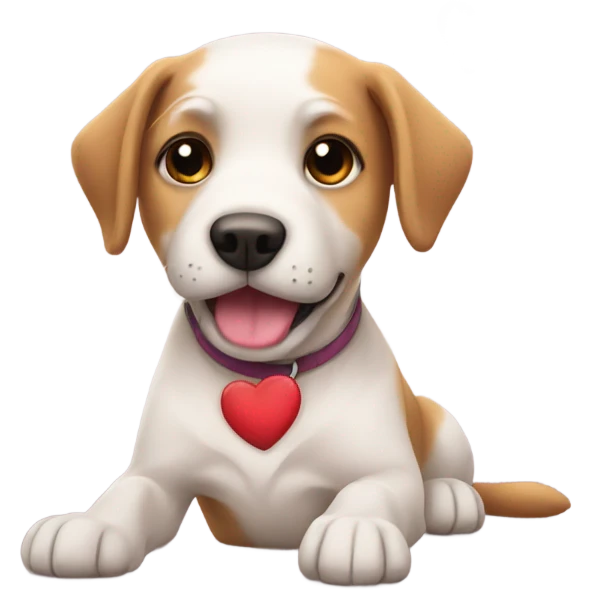 Dog sending hearts emoji