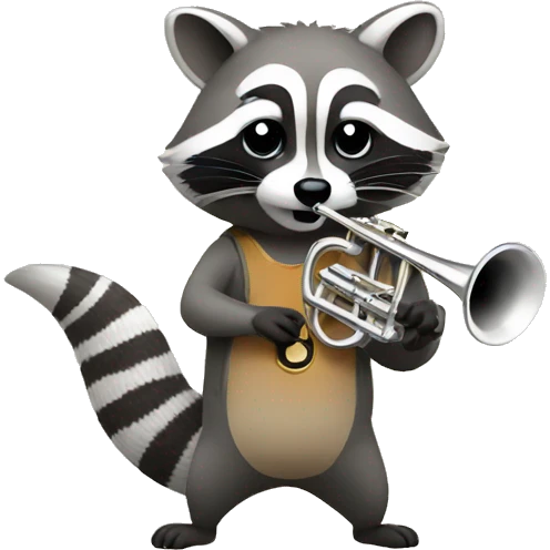 raccoon playing trumpet emoji