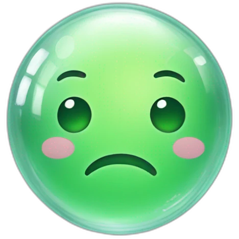 soap bubble sad green transparent emoji
