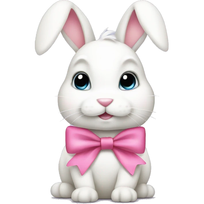 White bunny with pink bow emoji