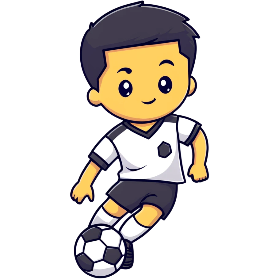 kid soccer player with ball emoji