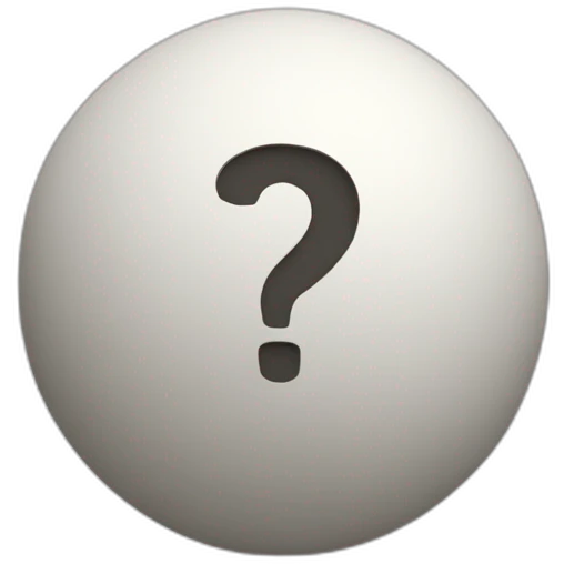 3d sphere with a question mark over emoji
