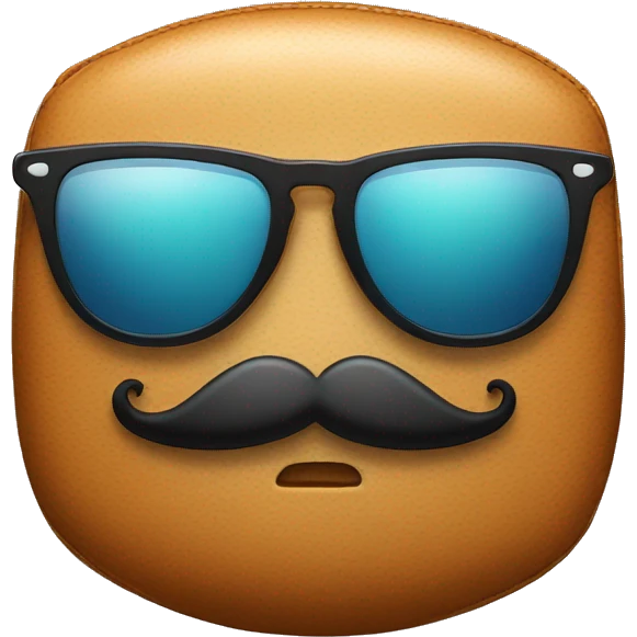 Handbag wearing sunglasses and a moustache emoji