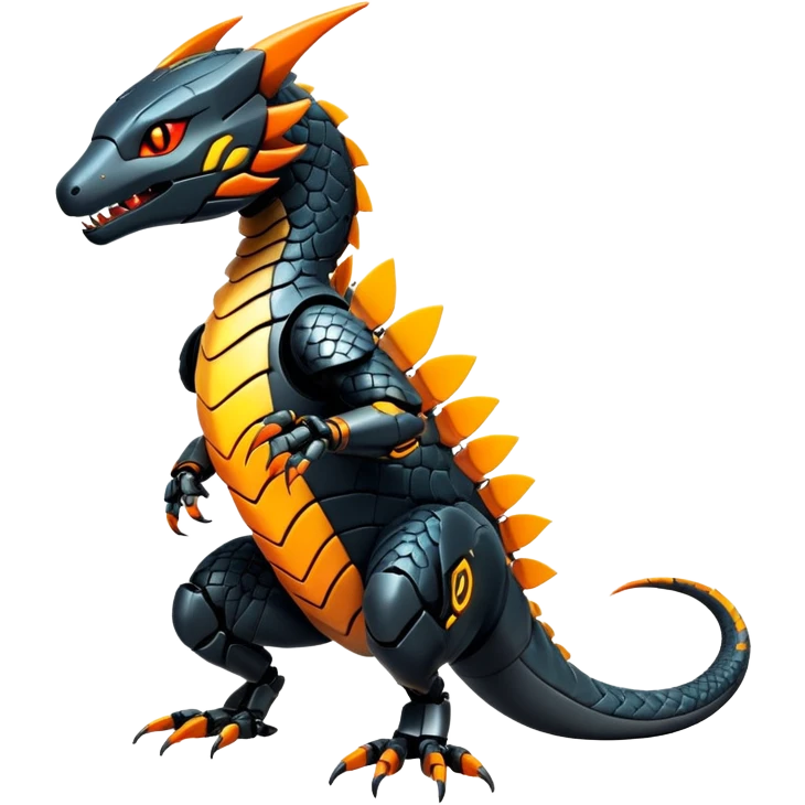Modern Futuristic Scaly Cyber-Salandit-Litten-Hybrid (Full body) emoji