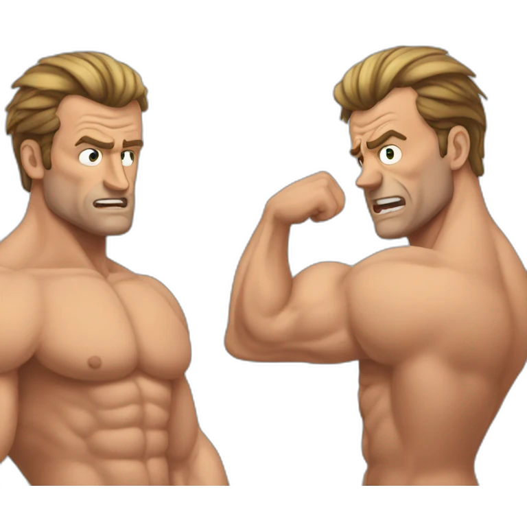 muscle macron frustrated pulling hair emoji