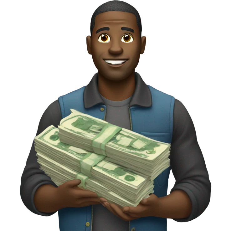 black man with money emoji