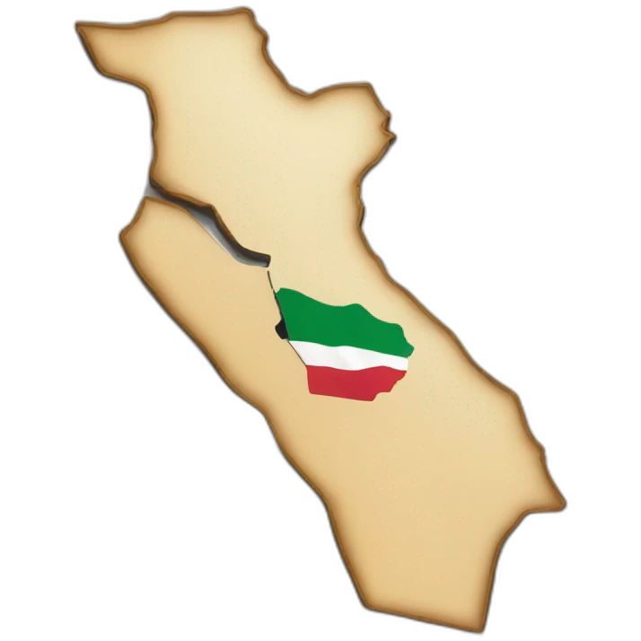 palestinian map with a its flag floating emoji