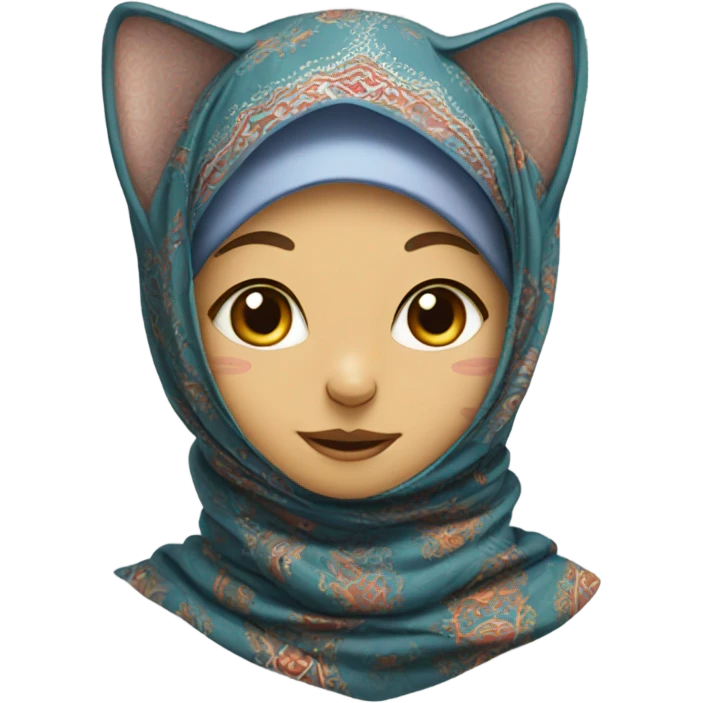 Muslim cat in hijab emoji