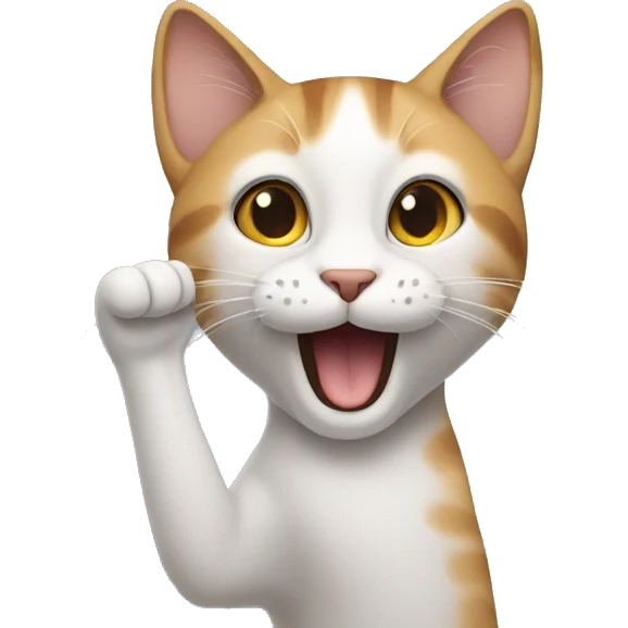 cat hand up emoji
