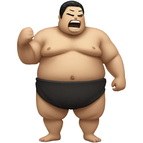 Sumo wrestler singing into microphone emoji