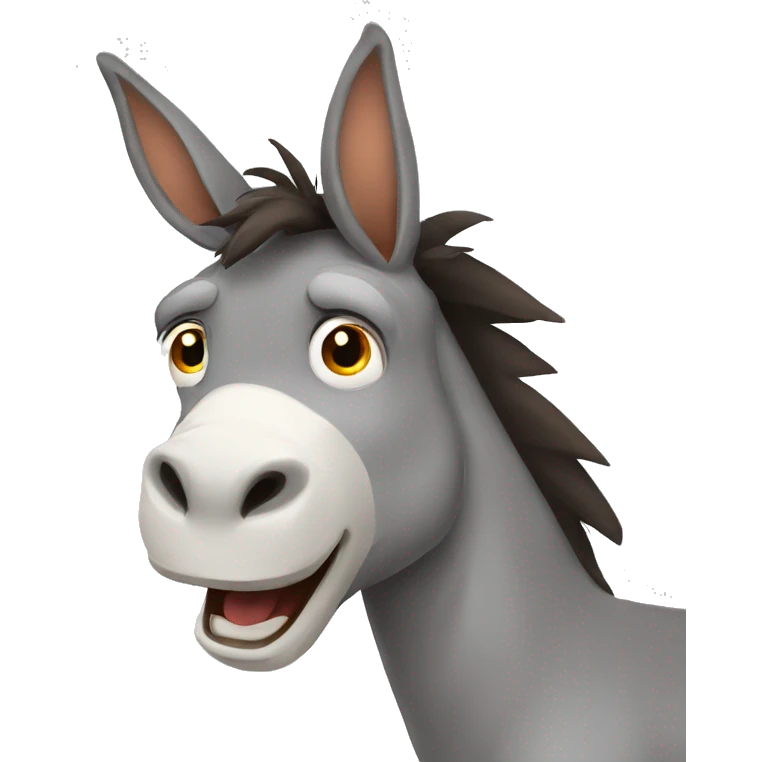 a donkey with a scared expression and making an L with his hand emoji