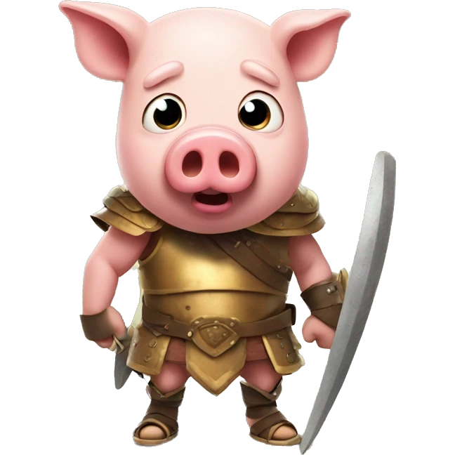 surprised pig gladiator emoji