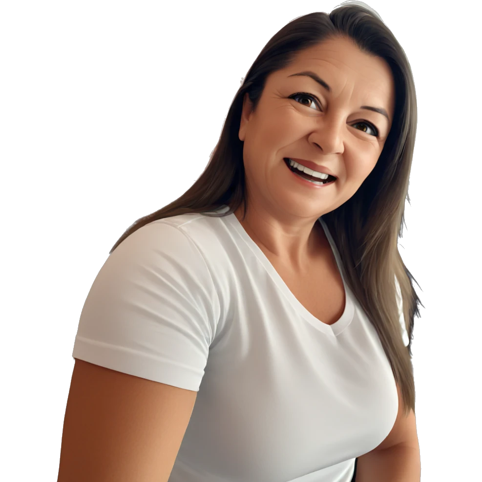 smiling girl in white shirt emoji