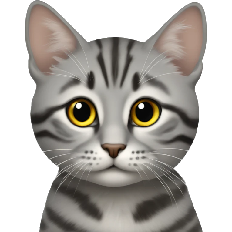 Серый кот в белую полоску  emoji
