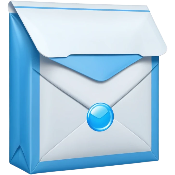 White and blue Amazon package bubble mailer  emoji