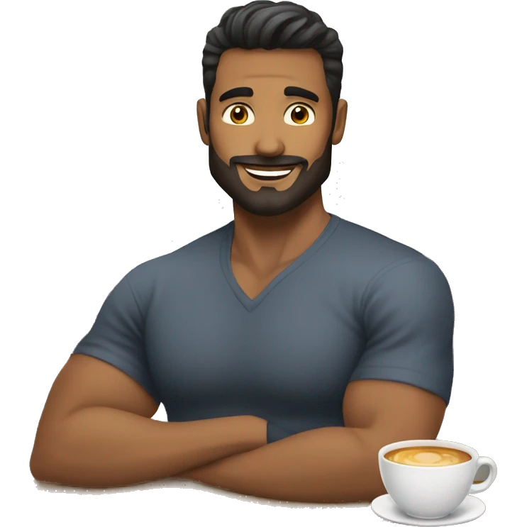 Hombre cafe musculoso emoji