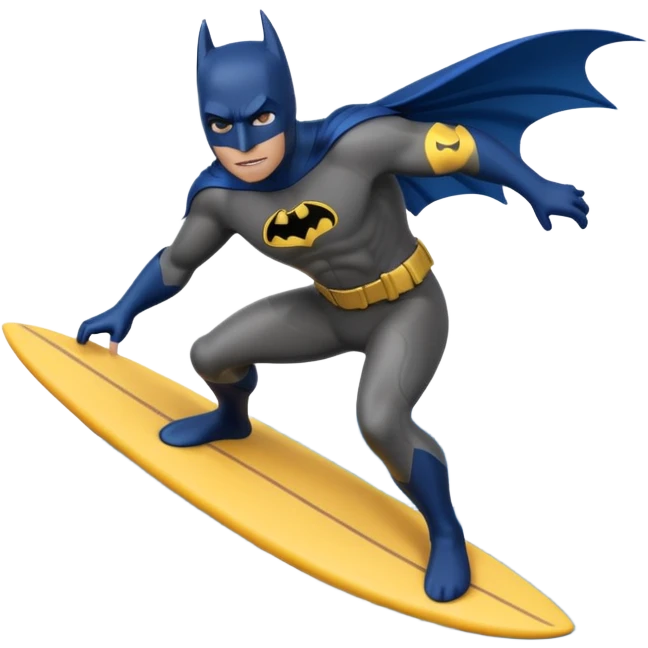 Batman surfing on a bat emoji
