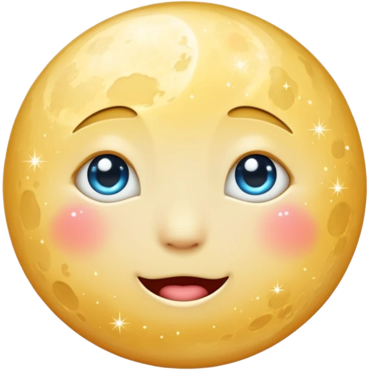 Soft moon with emotional sparkle emoji