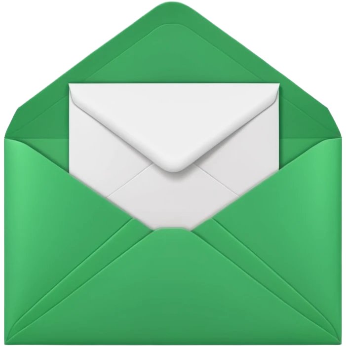 3D green envelope with letter in it emoji