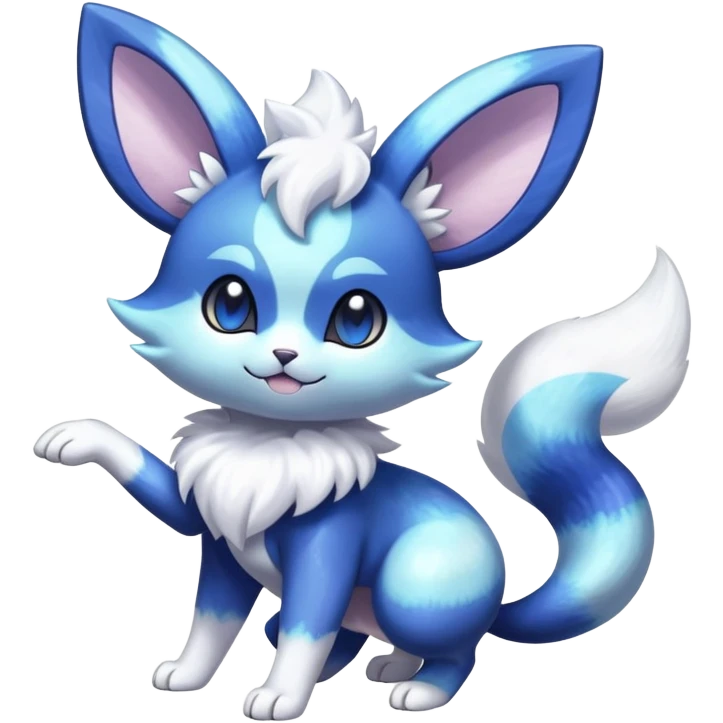 Colorful Sparkly Shiny Exotic Meowstic-Minccino-Espurr-Fakémon-hybrid-creature (full body)  emoji