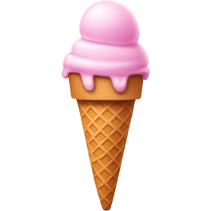 Pink cartoon ice cream cone 3 scoops  emoji