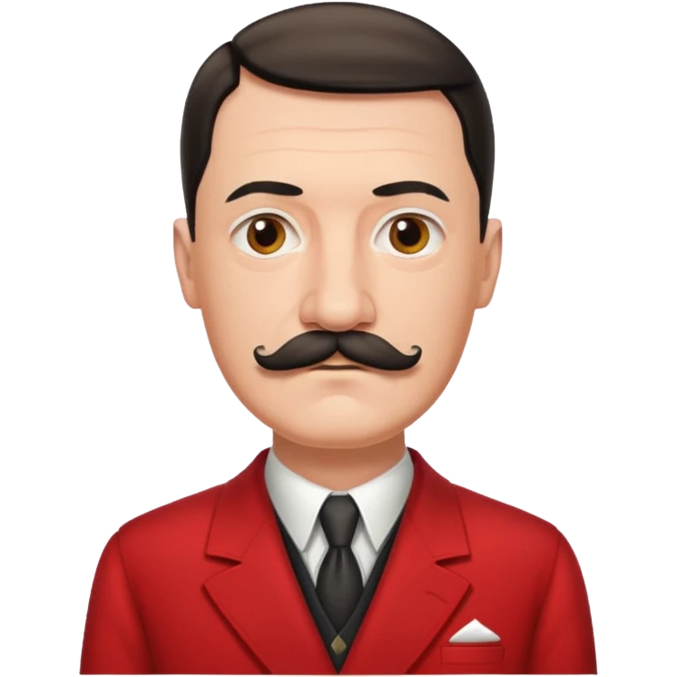hitler with mustache and red suit emoji