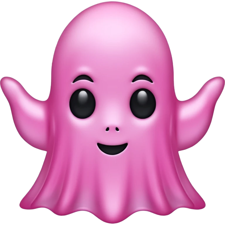 solid pink ghost with only black eyes emoji