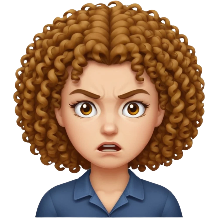 angry curly haired woman  emoji